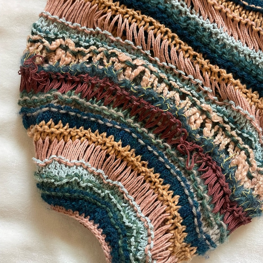 Ulla Johnson Electra Earth Tones Multicolor Striped Chunky Knit Boho Sweater - Picture 15 of 15